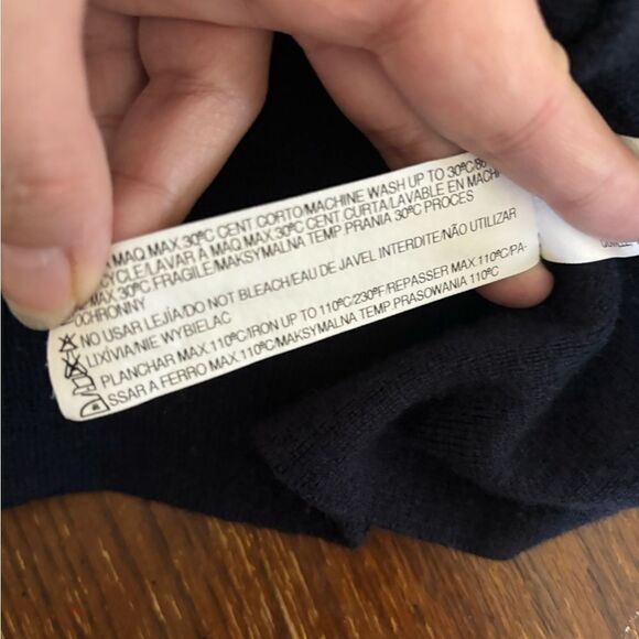 Zara men wool blend navy full zip cardigan with pockets size XL - Picture 4 of 9